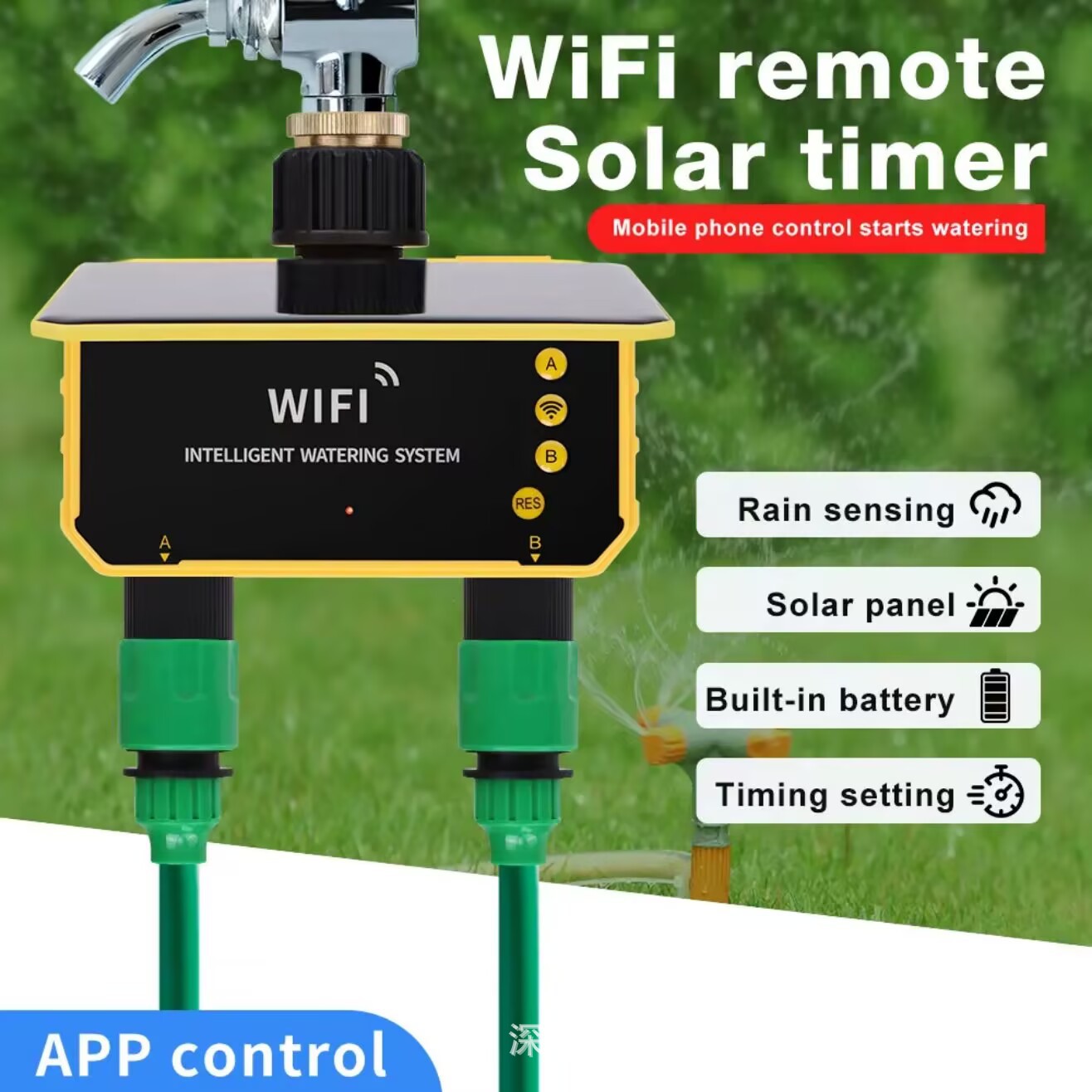 Tuya WiFi Solar Water Valve Ir - Timer Dual Outlet recension och pris